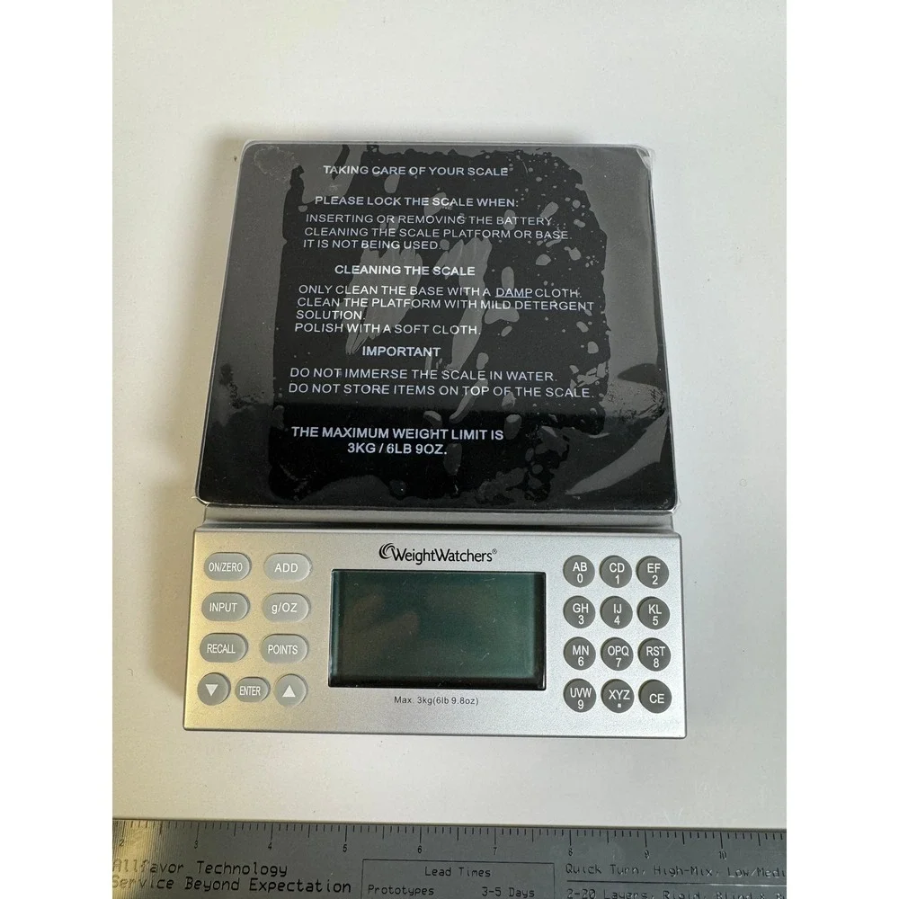 Weight Watchers Digital Food Kitchen Scale Silver Black 3kg 6lb 9.8oz Capacity